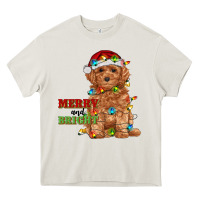 Cream merry and bright toy poodle Heavy Core Tee - RanaPortraitStore
