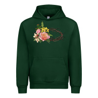 Forest Green Crown of thorns floral Easter Urban Hoodie - CowGirlArtShop