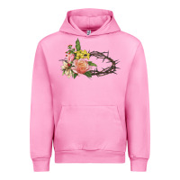 Fuchsia Pink Crown of thorns floral Easter Urban Hoodie - CowGirlArtShop