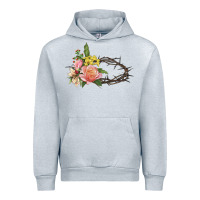 Heather Grey Crown of thorns floral Easter Urban Hoodie - CowGirlArtShop