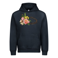 Navy Crown of thorns floral Easter Urban Hoodie - CowGirlArtShop