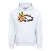 White Crown of thorns floral Easter Urban Hoodie - CowGirlArtShop