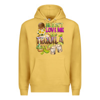 Antique Gold He Don't Love Me Like Tequila Does Premium Hoodie - texasbilliewilder
