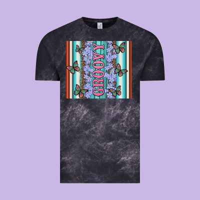 Groovy With Flowers And Butterflies Vintage Tee Designed By Artiststas