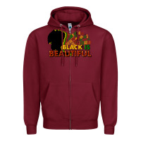 Burgundy black is beautiful Zipper Hoodie - NancyCooperArtShop