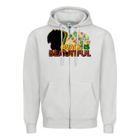 Dove Grey black is beautiful Zipper Hoodie - NancyCooperArtShop