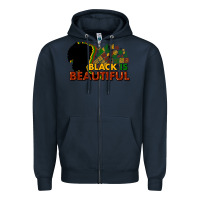 Navy black is beautiful Zipper Hoodie - NancyCooperArtShop