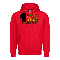 Red black is beautiful Zipper Hoodie - NancyCooperArtShop