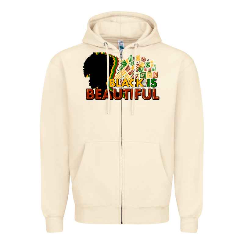 Black Is Beautiful Zipper Hoodie by NancyCooperArtShop | Teevron