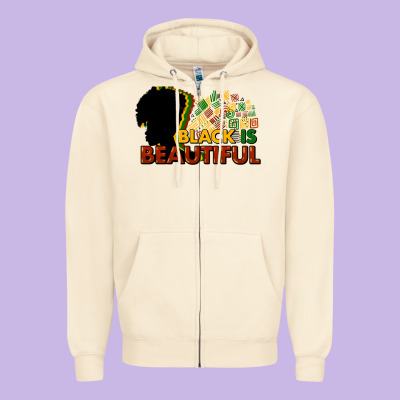Black Is Beautiful Zipper Hoodie Designed By Nancycooperartshop