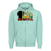 Seafoam black is beautiful Zipper Hoodie - NancyCooperArtShop