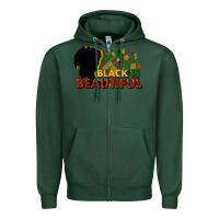 Sports Green black is beautiful Zipper Hoodie - NancyCooperArtShop