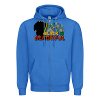 True Royal black is beautiful Zipper Hoodie - NancyCooperArtShop