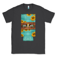 Smoke mom hereford cattle sunflowers on tooled leather slim can cooler Classic Tee - BarkalooDesign