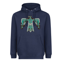Navy Cowhide Aztec Thunderbird Heavyweight Hoodie - Bettercallsaul