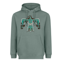 Sage Cowhide Aztec Thunderbird Heavyweight Hoodie - Bettercallsaul