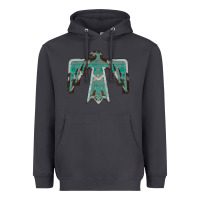 Smoke Cowhide Aztec Thunderbird Heavyweight Hoodie - Bettercallsaul