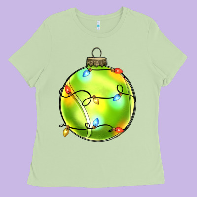 Christmas  Tennis Ladies Tee Designed By Zillion Design Studio
