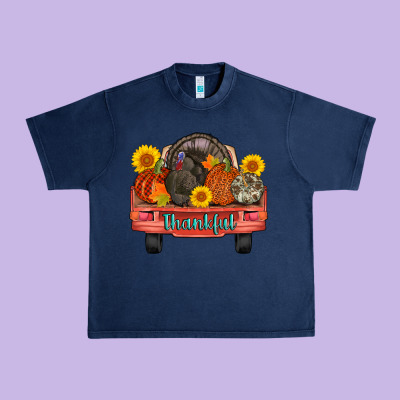 Thankful Turkey Truck Urban Heavy Tee Designed By Adodesignshop