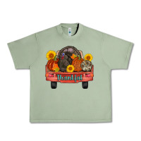 Oil Green thankful turkey truck Urban Heavy Tee - AdoDesignShop