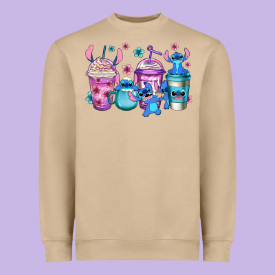 Stitch Coffee Heavyweight Sweatshirt Designed By Jasminsmagicworld