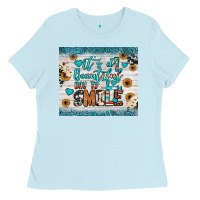 Baby Blue it’s a beautiful day to smile Ladies Tee - JahusDesignShop