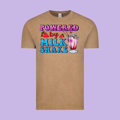 Powered By Milkshake Vintage Tee Designed By Adodesignshop
