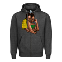Charcoal Heather black couple Zipper Hoodie - NancyCooperArtShop