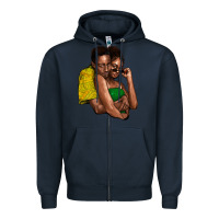 Navy black couple Zipper Hoodie - NancyCooperArtShop