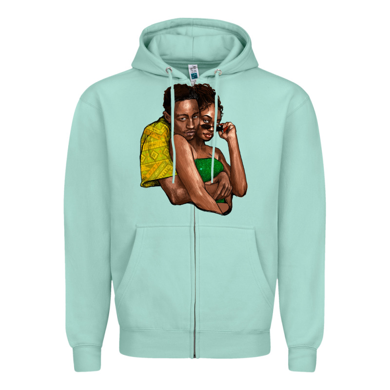 Black Couple Zipper Hoodie by NancyCooperArtShop | Teevron