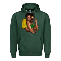 Sports Green black couple Zipper Hoodie - NancyCooperArtShop
