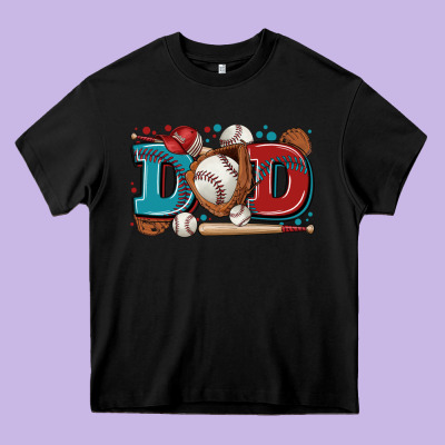 Dad Baseball Heavy Core Tee Designed By Zillion Design Studio