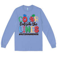 Colony Blue color outside the lines autism awareness Long Sleeve Tee - MaliasSmallBusiness