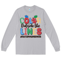 Moon Dust color outside the lines autism awareness Long Sleeve Tee - MaliasSmallBusiness