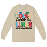 Mushroom color outside the lines autism awareness Long Sleeve Tee - MaliasSmallBusiness