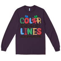 Plum color outside the lines autism awareness Long Sleeve Tee - MaliasSmallBusiness