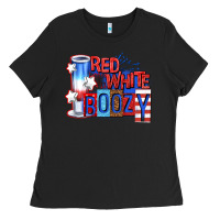 Black red white boozy billie wilder Ladies Tee - texasbilliewilder