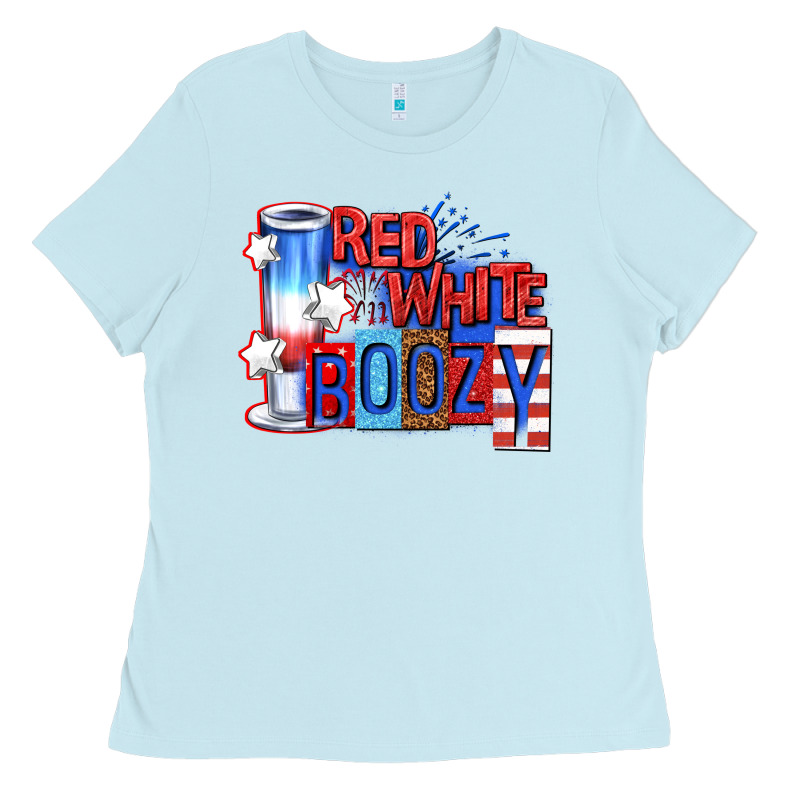 Red White Boozy Billie Wilder Ladies Tee by texasbilliewilder | Teevron