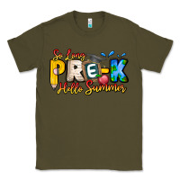 Army Green So Long Pre K Hello Summer Classic Tee - CowhideDigitalArt