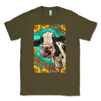 Army Green Western Holstein Cow Classic Tee - LillyAllenDesigns