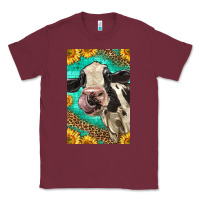 Burgundy Western Holstein Cow Classic Tee - LillyAllenDesigns