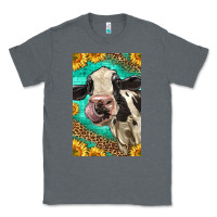 Charcoal Heather Western Holstein Cow Classic Tee - LillyAllenDesigns