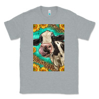 Heather Grey Western Holstein Cow Classic Tee - LillyAllenDesigns