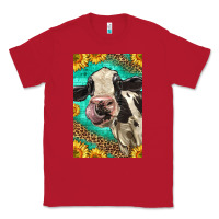 Red Western Holstein Cow Classic Tee - LillyAllenDesigns