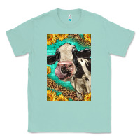Seafoam Western Holstein Cow Classic Tee - LillyAllenDesigns