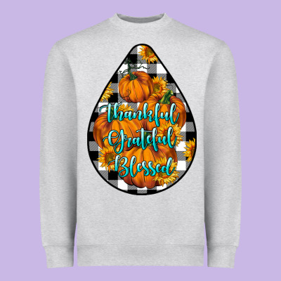Thankful Grateful Blessed Heavyweight Sweatshirt Designed By Lillyallendesigns