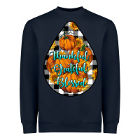 Navy Thankful Grateful Blessed Heavyweight Sweatshirt - LillyAllenDesigns