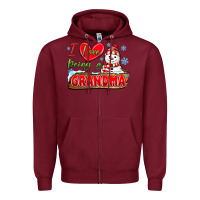 Burgundy i love being a grandma Zipper Hoodie - MaliasSmallBusiness