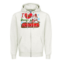 Oatmeal Heather i love being a grandma Zipper Hoodie - MaliasSmallBusiness