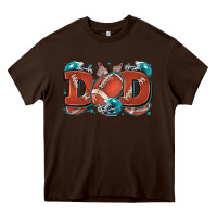 Chocolate Brown dad American football Heavy Core Tee - Zillion Design Studio